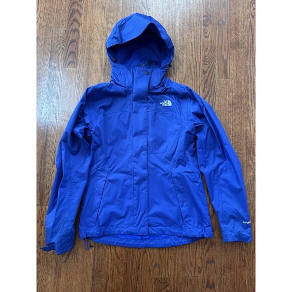 North Face Water Wind Proof Parka Light Jacket  Womens Size S Blue Hood - Picture 1 of 12
